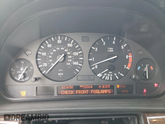 1999 BMW 7 Series 740il with VIN WBAGH8332XDP02624, listed as a Copart auction lot 72588834 with 100,650 mi miles and Salvage Title. Bid and sale history available at carsss.com. Image 9.