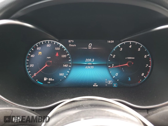 2022 Mercedes-Benz C 300 with VIN W1KWJ8DB3NG107789, listed as a Copart auction lot 59398755 with 63,435 mi miles and Salvage title. Bid and sale history available at DreamBid. Image 9.
