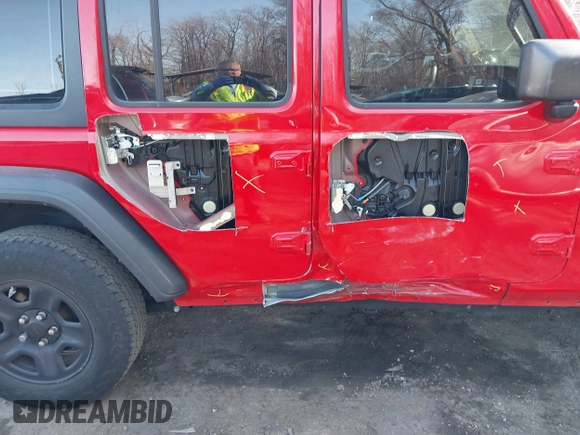 2018 Jeep Wrangler Unlimited Sport with VIN 1C4HJXDNXJW197207, listed as a IAAI auction lot 41757166 with 60,911 mi miles and . Bid and sale history available at DreamBid. Image 6.