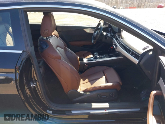 2019 Audi A5 Premium Plus with VIN WAUTNAF54KA026957, listed as a IAAI auction lot 41744015 with 94,506 mi miles and . Bid and sale history available at DreamBid. Image 5.