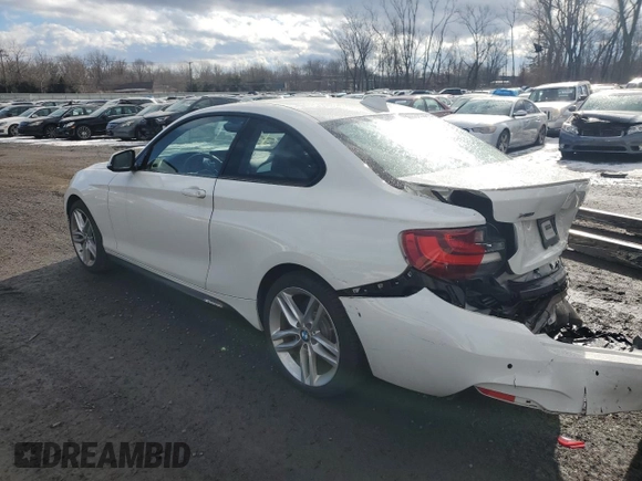 2015 BMW 2 Series 228i xDrive with VIN WBA1F7C58FV367269, listed as a Copart auction lot 87902715 with 67,151 mi miles and Salvage Title. Bid and sale history available at carsss.com. Image 2.