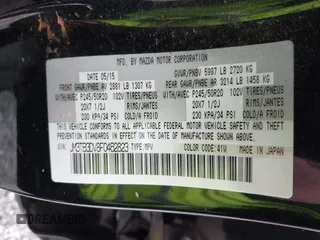 2015 Mazda CX-9 Grand Touring with VIN JM3TB3DV8F0462823, listed as a IAAI auction lot 41863462 with 91,043 mi miles. Bid and sale history available at carsss.com. Image 9.