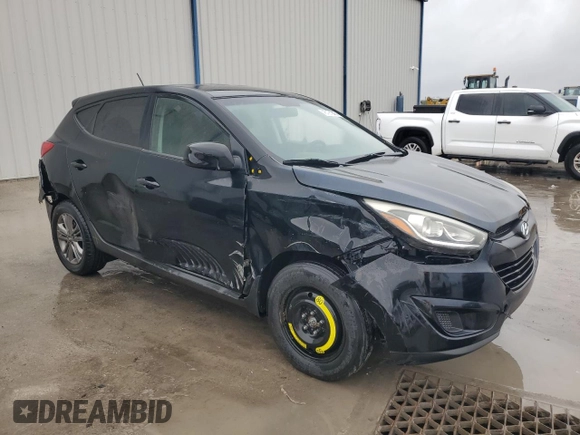 2015 Hyundai Tucson GLS with VIN KM8JT3AF9FU002360, listed as a Copart auction lot 45791245 with 44,485 mi miles and Salvage Title. Bid and sale history available at DreamBid. Image 4.