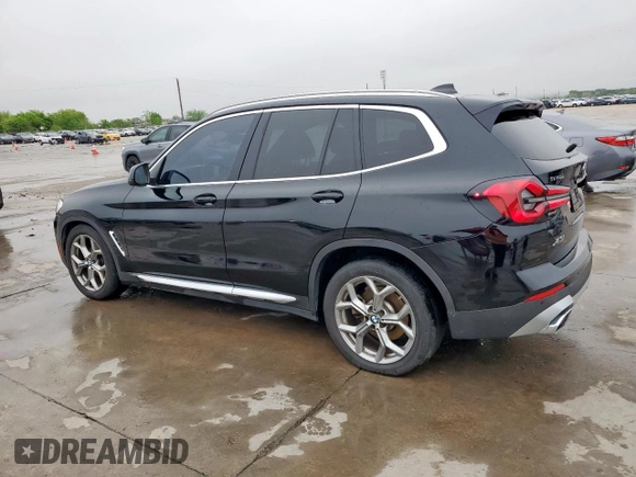 2022 BMW X3 sDrive30i with VIN 5UX43DP0XN9K72210, listed as a Copart auction lot 51233045 with 65,858 mi miles and Salvage Title. Bid and sale history available at DreamBid. Image 2.