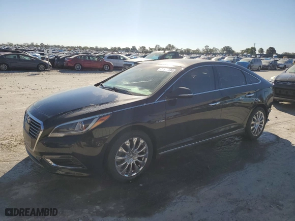 2017 Hyundai Sonata Hybrid Limited with VIN KMHE34L1XHA056232, listed as a Copart auction lot 74607334 with 81,227 mi miles and Salvage Title. Bid and sale history available at carsss.com. Image 1.
