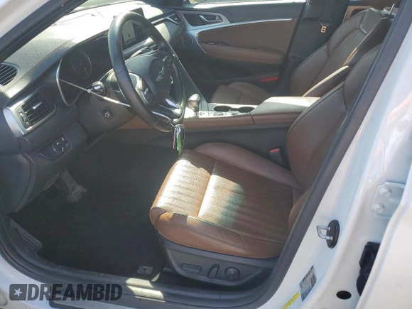 2021 Genesis G70 2.0T with VIN KMTG34LA8MU072565, listed as a Copart auction lot 54375895 with 93,275 mi miles and Salvage title. Bid and sale history available at DreamBid. Image 7.