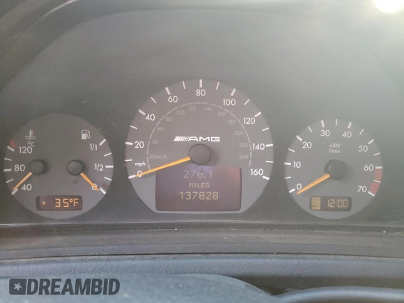 2002 Mercedes-Benz CLK 55 AMG with VIN WDBLK74G52T110954, listed as a Copart auction lot 43180405 with 137,828 mi miles and Clean Title. Bid and sale history available at DreamBid. Image 9.