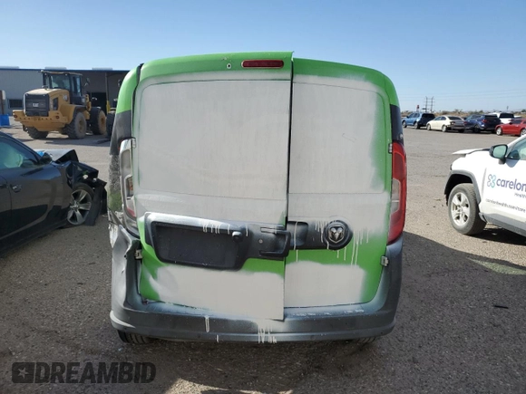 2015 Ram ProMaster City Cargo Tradesman with VIN ZFBERFAT7F6A82716, listed as a Copart auction lot 44520465 with 109,099 mi miles and Salvage Title. Bid and sale history available at carsss.com. Image 6.