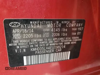 2014 Hyundai Elantra GT with VIN KMHD35LH4EU198214, listed as a Copart auction lot 52569645 with 105,696 mi miles and Salvage Title. Bid and sale history available at carsss.com. Image 12.