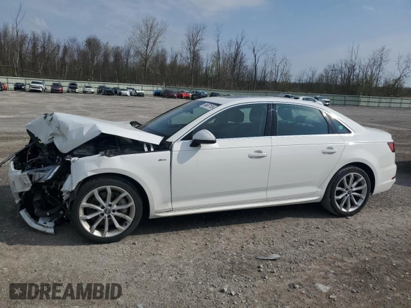 2019 Audi A4 Premium Plus with VIN WAUENAF42KN012127, listed as a Copart auction lot 54687105 with 68,245 mi miles and Salvage Title. Bid and sale history available at carsss.com. Image 1.
