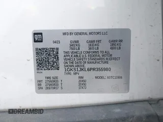 2023 GMC Yukon XL Denali with VIN 1GKS1JKL6PR355980, listed as a IAAI auction lot 41881760 with 1 mi miles. Bid and sale history available at carsss.com. Image 9.