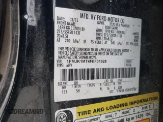 2015 Ford Expedition Max Platinum z VIN 1FMJK1MT4FEF31928, wystawiony jako Copart lot #76301634 z przebiegiem 193 529 mil mil oraz Szkoda całkowita • Salvage title. Historia ofert i sprzedaży dostępna na DreamBid. Obrazek 15.