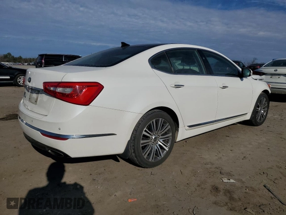 2015 Kia Cadenza Premium with VIN KNALN4D70F5169764, listed as a Copart auction lot 46124985 with 72,884 mi miles and Clean Title. Bid and sale history available at carsss.com. Image 3.