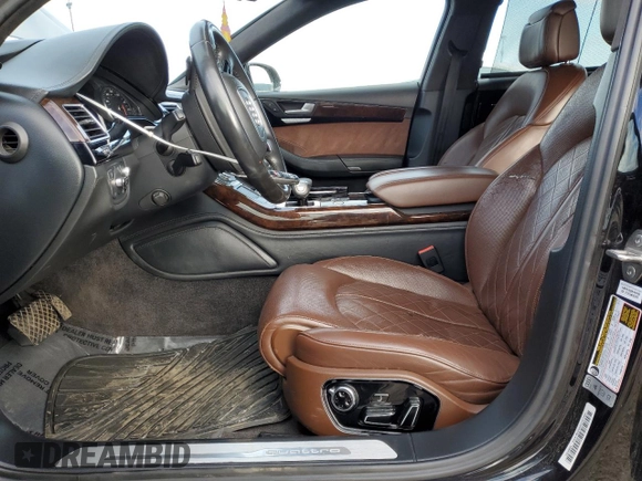 2015 Audi A8 L 4.0T with VIN WAU32AFD3FN036507, listed as a Copart auction lot 49121635 with 77,257 mi miles and Salvage Title. Bid and sale history available at carsss.com. Image 7.