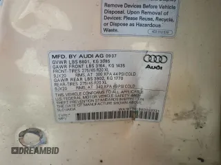 2008 Audi Q7 Premium with VIN WA1BY74L88D023331, listed as a Copart auction lot 59748175 with 129,599 mi miles and Salvage title. Bid and sale history available at DreamBid. Image 13.