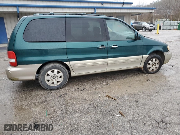 2003 Kia Sedona LX with VIN KNDUP131036440504, listed as a Copart auction lot 45048015 with 75,507 mi miles and Salvage Title. Bid and sale history available at carsss.com. Image 3.