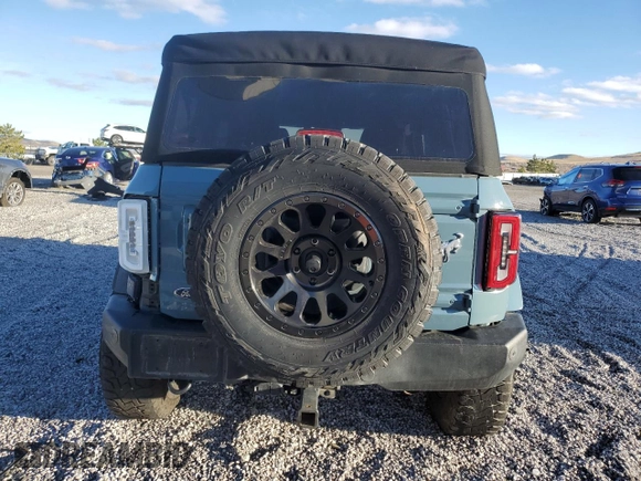 2021 Ford Bronco with VIN 1FMDE5BH9MLA88730, listed as a Copart auction lot 86294234 with 32,345 mi miles and Salvage Title. Bid and sale history available at DreamBid. Image 6.