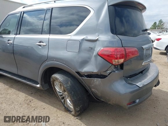 2015 Infiniti QX80 with VIN JN8AZ2NF5F9573634, listed as a IAAI auction lot 41510452 with 127,530 mi miles and . Bid and sale history available at DreamBid. Image 6.