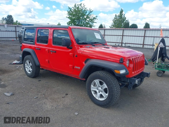2020 Jeep Wrangler Unlimited Sport S z VIN 1C4HJXDN5LW279865, wystawiony jako IAAI lot #42236135 z przebiegiem 101 225 mil mil oraz . Historia ofert i sprzedaży dostępna na DreamBid. Obrazek 1.