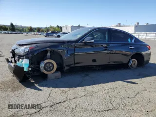 2014 Infiniti Q50 Sport with VIN JN1BV7AR4EM684344, listed as a Copart auction lot 57567585 with 97,888 mi miles and Salvage title. Bid and sale history available at DreamBid. Image 1.