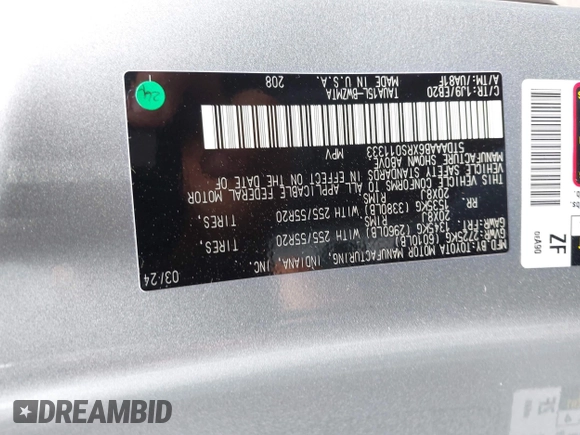2024 Lexus TX 350 with VIN 5TDAAAB6XRS011333, listed as a IAAI auction lot 42293966 with 19,146 mi miles and . Bid and sale history available at DreamBid. Image 9.