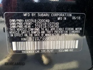 2019 Subaru WRX STI with VIN JF1VA2S68K9802381, listed as a Copart auction lot 87599415 with 82,427 mi miles and Clean Title. Bid and sale history available at carsss.com. Image 12.
