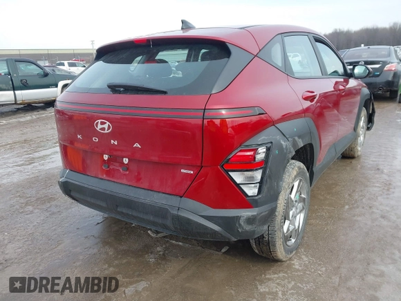 2024 Hyundai Kona SE with VIN KM8HACAB5RU127667, listed as a IAAI auction lot 41575437 with 12,654 mi miles and . Bid and sale history available at DreamBid. Image 4.