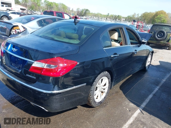 2013 Hyundai Genesis 3.8L with VIN KMHGC4DD3DU221080, listed as a IAAI auction lot 41931903 with 136,532 mi miles and . Bid and sale history available at DreamBid. Image 4.