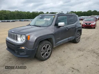 2016 Jeep Renegade Limited with VIN ZACCJBDTXGPE15499, listed as a Copart auction lot 57033375 with 127,369 mi miles and Salvage title. Bid and sale history available at DreamBid. Image 1.