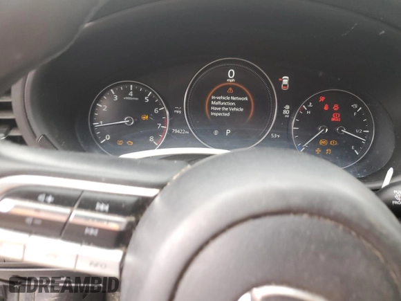 2019 Mazda 3 Preferred with VIN 3MZBPADL3KM106423, listed as a Copart auction lot 57376795 with 79,422 mi miles and Salvage title. Bid and sale history available at DreamBid. Image 9.