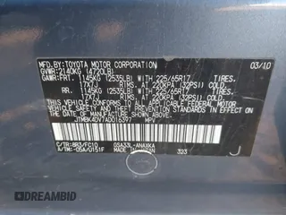 2010 Toyota RAV4 with VIN JTMBK4DV7AD016397, listed as a IAAI auction lot 41455051 with 145,930 mi miles. Bid and sale history available at carsss.com. Image 9.