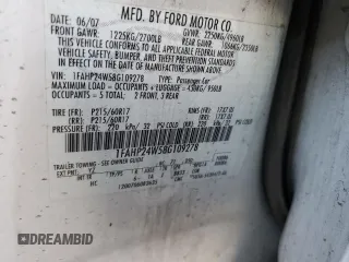2008 Ford Taurus SEL with VIN 1FAHP24W58G109278, listed as a Copart auction lot 81604544 with 118,454 mi miles and Salvage Title. Bid and sale history available at carsss.com. Image 12.