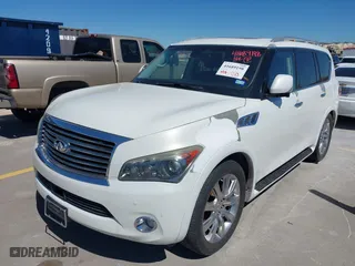 2011 Infiniti QX56 8-passenger with VIN JN8AZ2NDXB9700063, listed as a IAAI auction lot 41689198 with 197,554 mi miles. Bid and sale history available at carsss.com. Image 20.