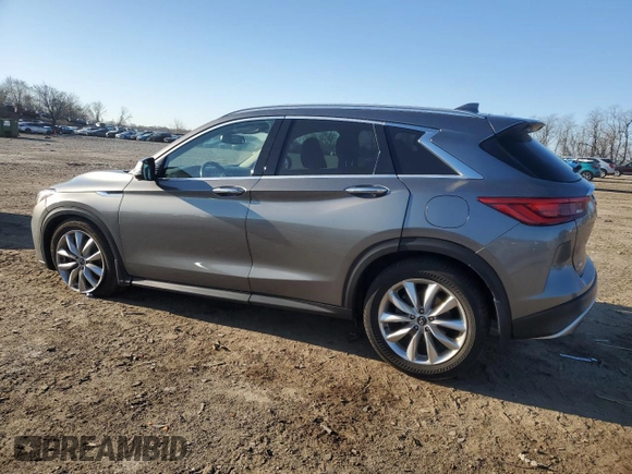 2019 Infiniti QX50 Essential with VIN 3PCAJ5M39KF117065, listed as a Copart auction lot 50702595 with 95,899 mi miles and Salvage title. Bid and sale history available at DreamBid. Image 2.
