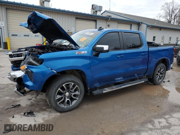 2022 Chevrolet Silverado 1500 LT with VIN 3GCUDDEDXNG595743, listed as a Copart auction lot 84348264 with Not Provided miles and Salvage Title. Bid and sale history available at DreamBid. Image 1.