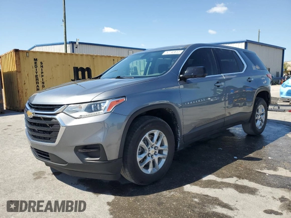 2021 Chevrolet Traverse LS with VIN 1GNERFKWXMJ111923, listed as a Copart auction lot 52743655 with 121,998 mi miles and Non Repairable. Bid and sale history available at carsss.com. Image 1.