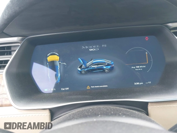 2017 Tesla Model S 100D with VIN 5YJSA1E25HF184502, listed as a IAAI auction lot 41834310 with 92,887 mi miles and . Bid and sale history available at DreamBid. Image 18.