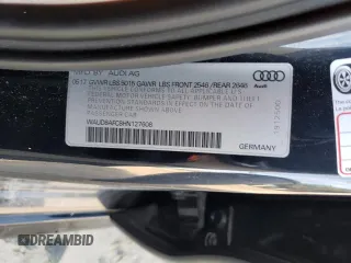 2017 Audi A6 Premium Plus with VIN WAUD8AFC8HN127608, listed as a Copart auction lot 40633033 with 85,445 mi miles. Bid and sale history available at carsss.com. Image 12.
