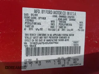 2002 Ford Explorer Sport Trac Value z VIN 1FMZU67E42UD07906, wystawiony jako IAAI lot #42625477 z przebiegiem 158 307 mil mil oraz . Historia ofert i sprzedaży dostępna na DreamBid. Obrazek 9.