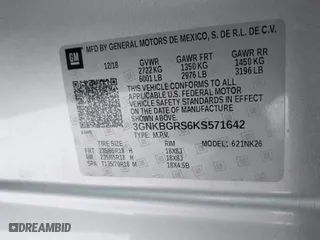 2019 Chevrolet Blazer with VIN 3GNKBGRS6KS571642, listed as a IAAI auction lot 41289178 with 0 mi miles. Bid and sale history available at carsss.com. Image 9.