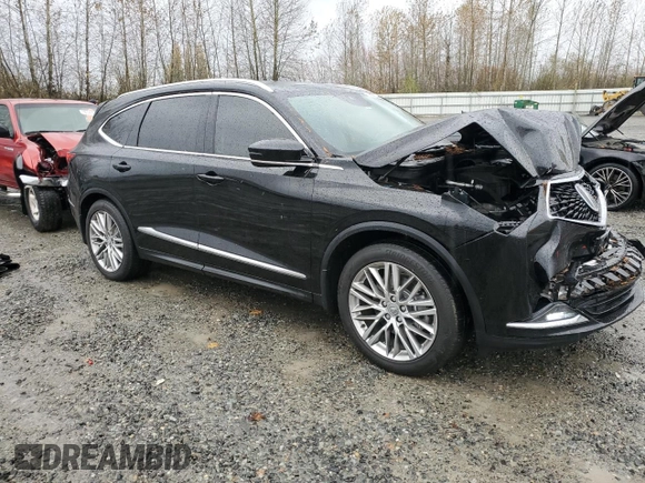 2022 Acura MDX w/Advance Package with VIN 5J8YE1H85NL044927, listed as a Copart auction lot 78668824 with 24,424 mi miles and Salvage Title. Bid and sale history available at carsss.com. Image 4.