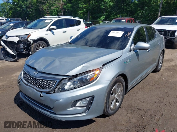 2015 Kia Optima Hybrid with VIN KNAGM4AD2F5082642, listed as a IAAI auction lot 39434717 with 131,000 mi miles. Bid and sale history available at carsss.com. Image 2.