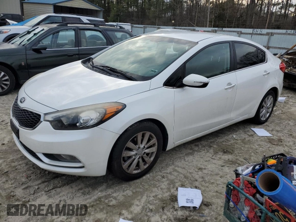 2014 Kia Forte EX with VIN KNAFX4A80E5095748, listed as a Copart auction lot 45455195 with 98,135 mi miles and Salvage Title. Bid and sale history available at carsss.com. Image 1.