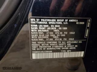 2020 Volkswagen Atlas Cross Sport 3.6L V6 SE w/Technology with VIN 1V26E2CA0LC209266, listed as a Copart auction lot 74745073 with 34,870 mi miles. Bid and sale history available at carsss.com. Image 13.