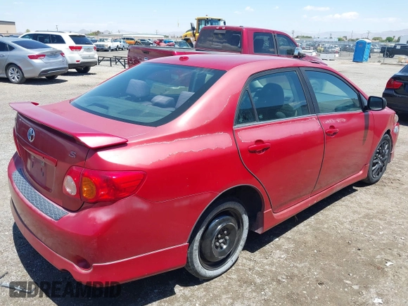 2009 Toyota Corolla with VIN 1NXBU40EX9Z077847, listed as a IAAI auction lot 42188763 with 180,324 mi miles. Bid and sale history available at carsss.com. Image 4.