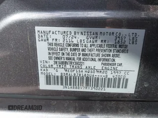 2024 Nissan Sentra S with VIN 3N1AB8BV7RY390221, listed as a IAAI auction lot 41944821 with 11,852 mi miles and . Bid and sale history available at DreamBid. Image 9.