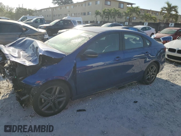 2021 Kia Forte GT-Line with VIN 3KPF34AD1ME396771, listed as a Copart auction lot 47570505 with 25,949 mi miles and Non Repairable. Bid and sale history available at carsss.com. Image 1.