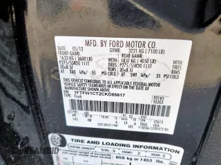 2012 Ford F-150 XL z VIN 1FTFW1CT2CKD85817, wystawiony jako Copart lot #55093125 z przebiegiem 168 216 mil mil oraz Tytuł czysty. Historia ofert i sprzedaży dostępna na DreamBid. Obrazek 12.