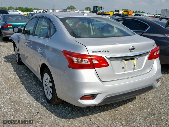 2017 Nissan Sentra SV with VIN 3N1AB7AP8HY315409, listed as a Copart auction lot 39251529 with 46,580 mi miles and Salvage Title. Bid and sale history available at carsss.com. Image 3.