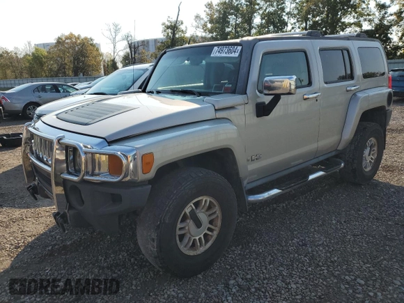 2006 Hummer H3 with VIN 5GTDN136168118571, listed as a Copart auction lot 74973604 with 324,885 mi miles and Clean Title. Bid and sale history available at carsss.com. Image 1.